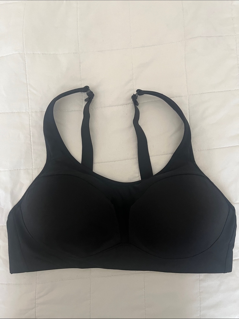 Champion Black Seamless Molded Cup sports Bra 38D multi wear strap